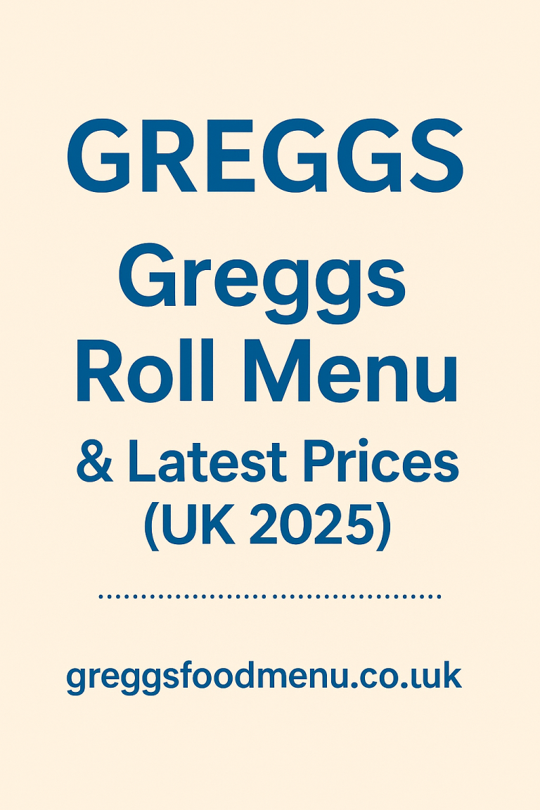 Greggs Roll Menu