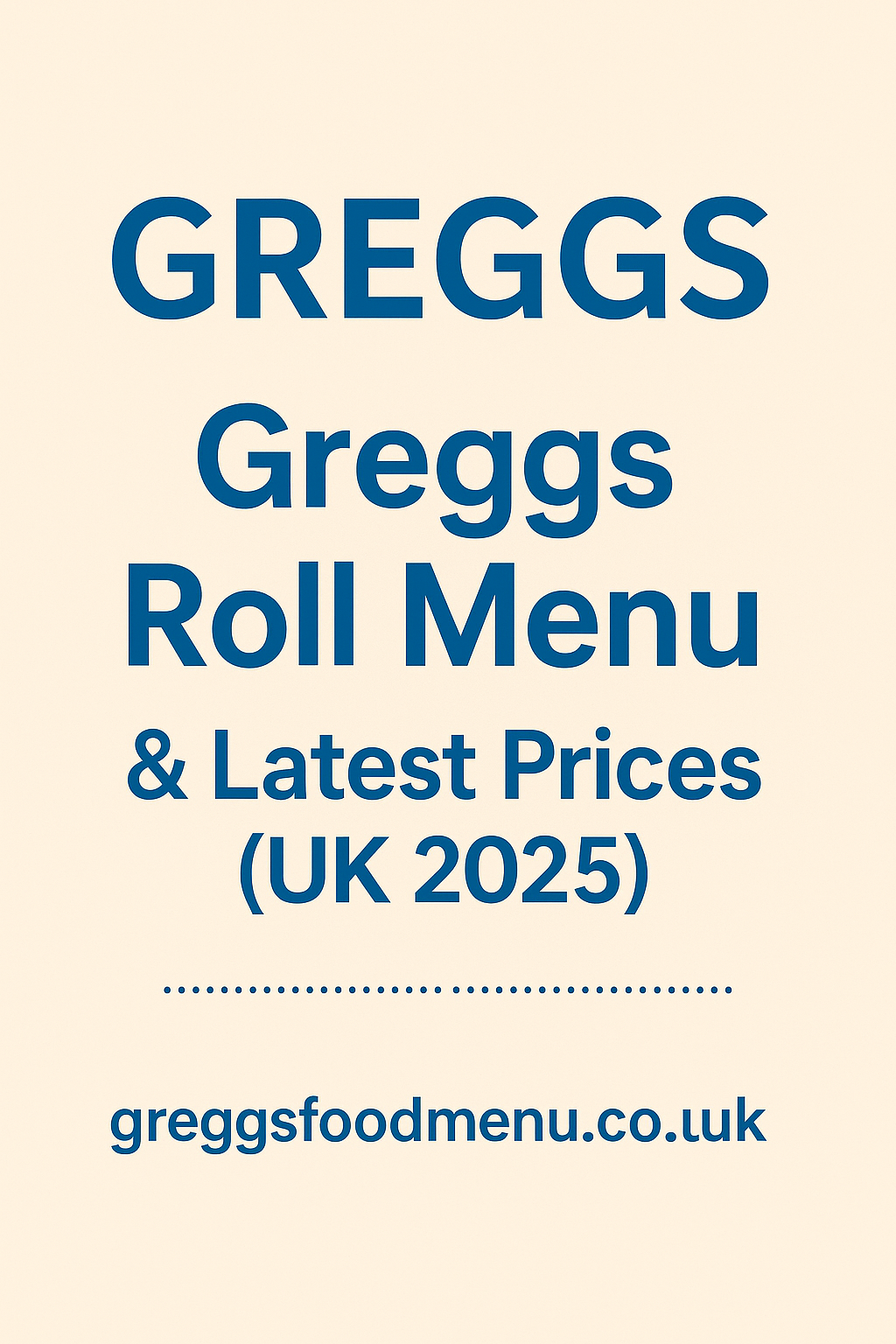 Greggs Roll Menu